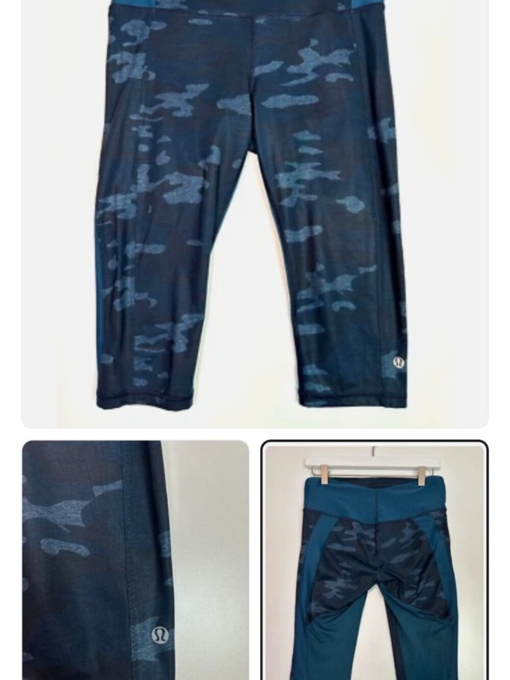 Lululemon ClipIn Crop Heathered Texture Lotus Camo Oil Slick Blue Alberta Lake